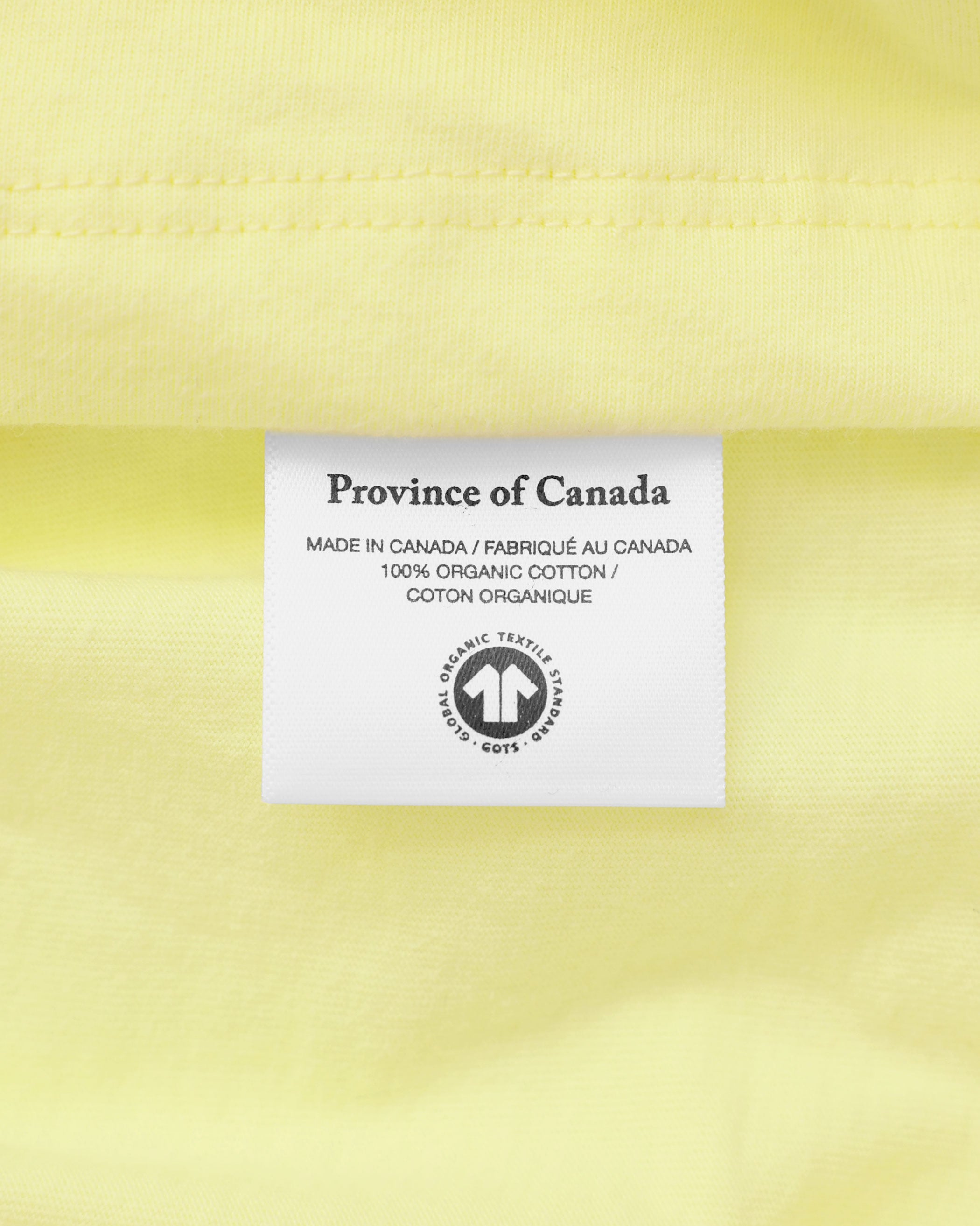 Made in Canada Organic Cotton Canada Day T-Shirt Tee Lemon Yellow - Unisex - Province of Canada