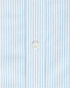 Made in Canada 100% Cotton Oxford  Stripe Button Down Shirt Light Blue - Unisex - Province of Canada