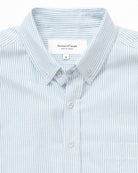 Made in Canada 100% Cotton Oxford  Stripe Button Down Shirt Light Blue - Unisex - Province of Canada