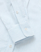Made in Canada 100% Cotton Oxford  Stripe Button Down Shirt Light Blue - Unisex - Province of Canada