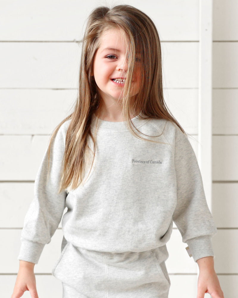 Kids French Terry Sweatshirt Eggshell - Unisex - Made in Canada - Province of Canada