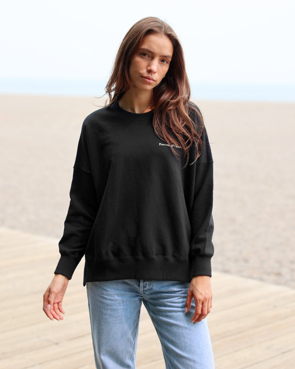 Made in Canada 100% Cotton French Terry Long Sweatshirt Tunic Black - Province of Canada