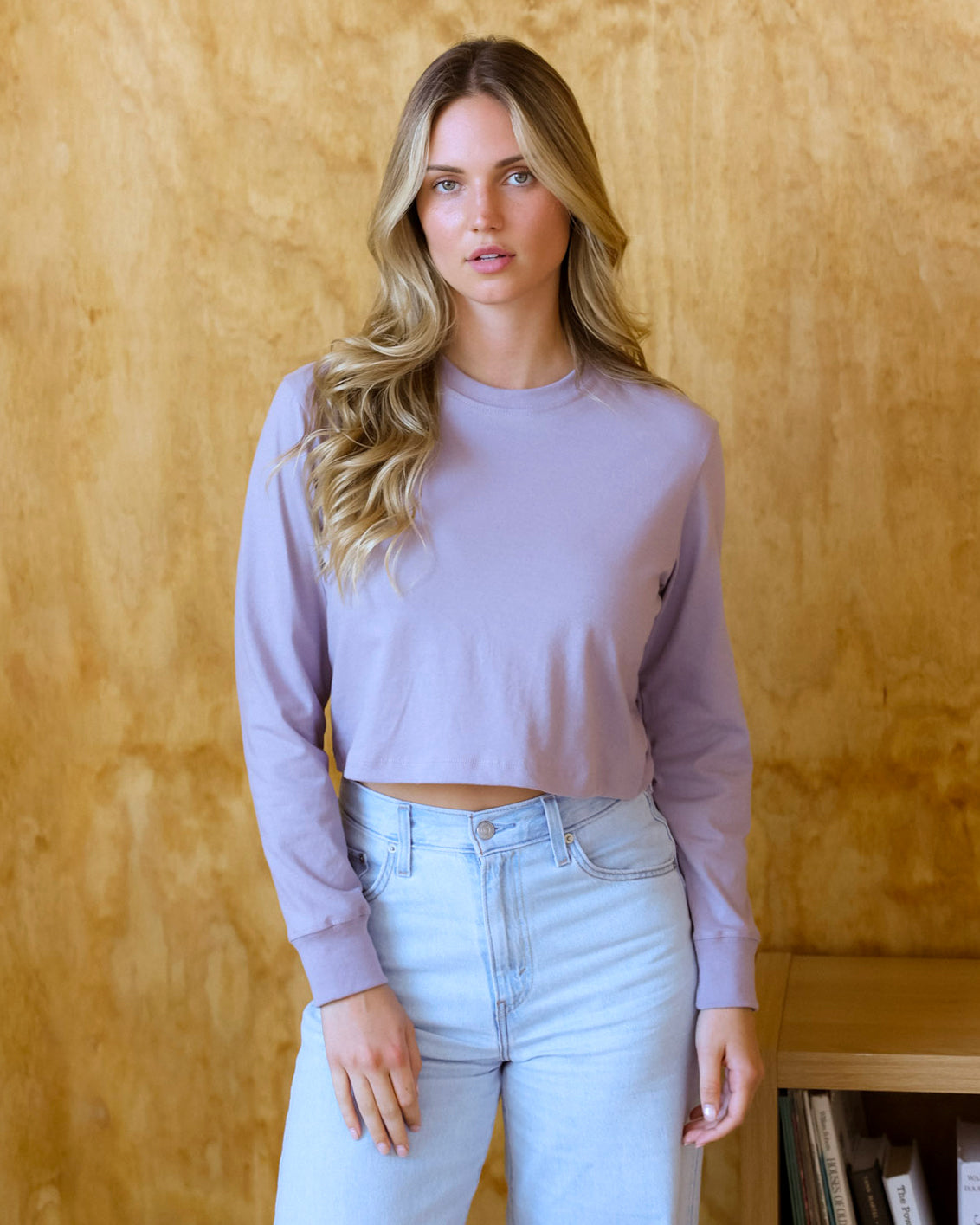 Monday Long Sleeve Crop Top Mauve - Made in Canada - Province of