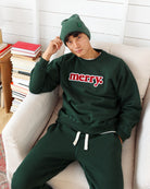 Made in Canada Christmas Fleece Merry Sweatshirt Forest Unisex - Province of Canada