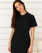 Made in Canada 100% Organic Cotton Midi T-Shirt Dress Black – Province of Canada