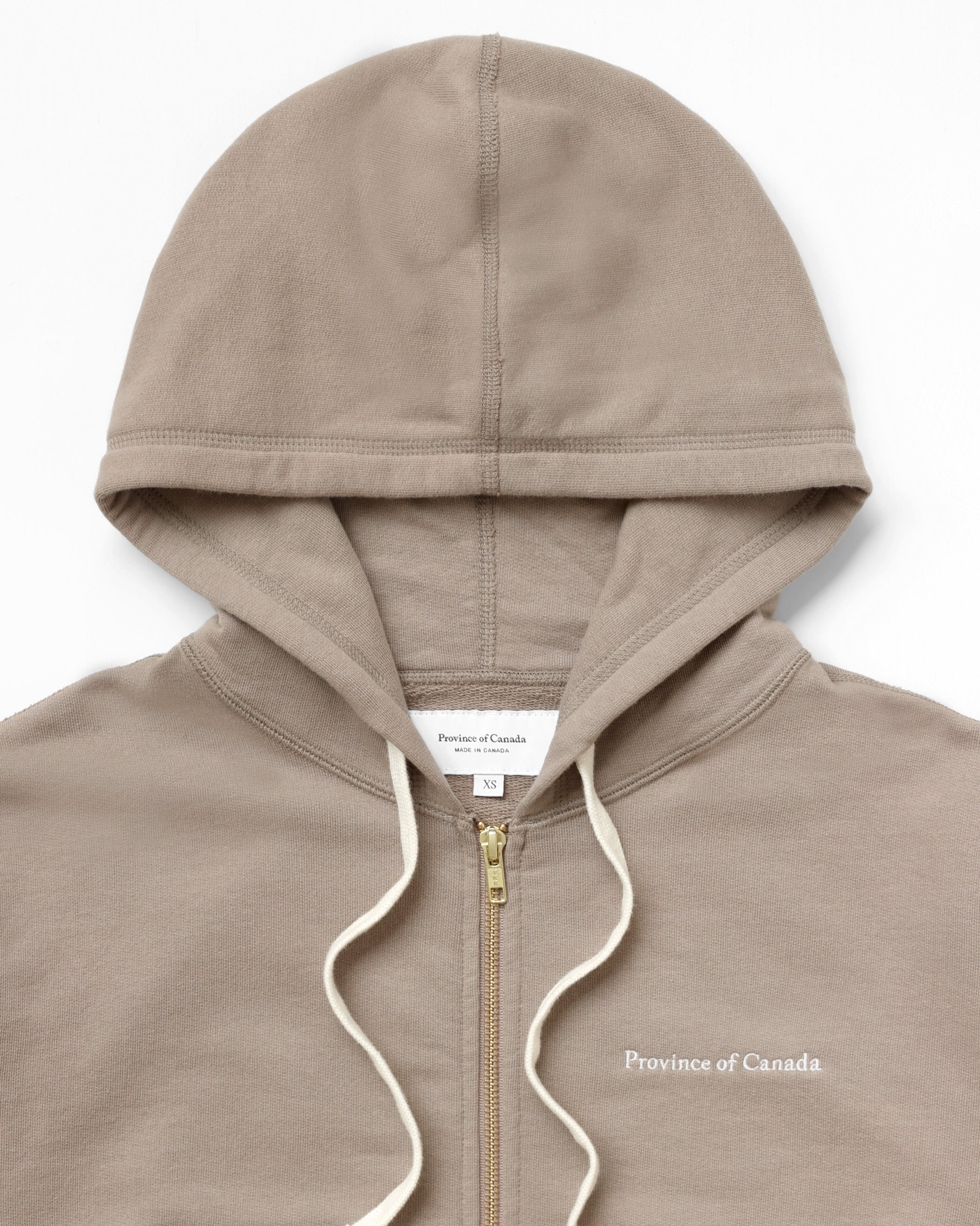 Made in Canada 100% Cotton French Terry Zip Hoodie Mocha Brown - Unisex - Province of Canada 