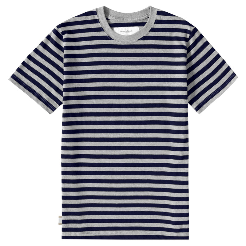 Made in Canada Monday Tee Navy Stripe Unisex - Province of Canada
