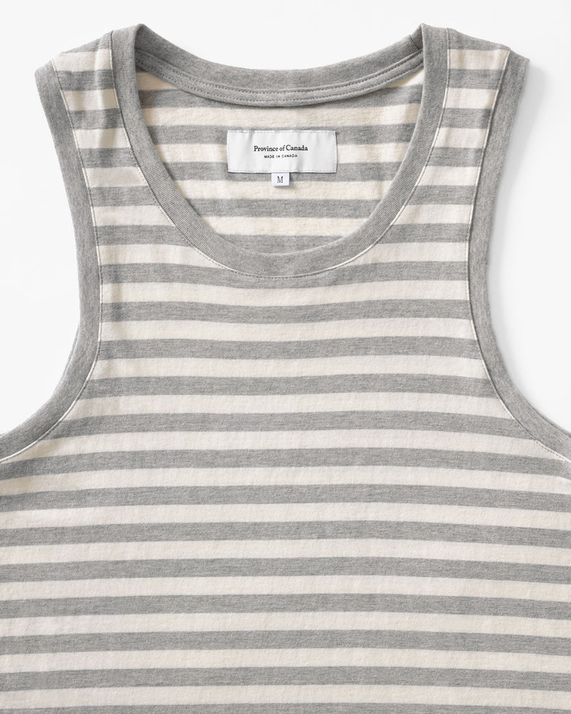 Tuesday Tank Top Navy Stripe Unisex - Made in Canada - Province of Canada