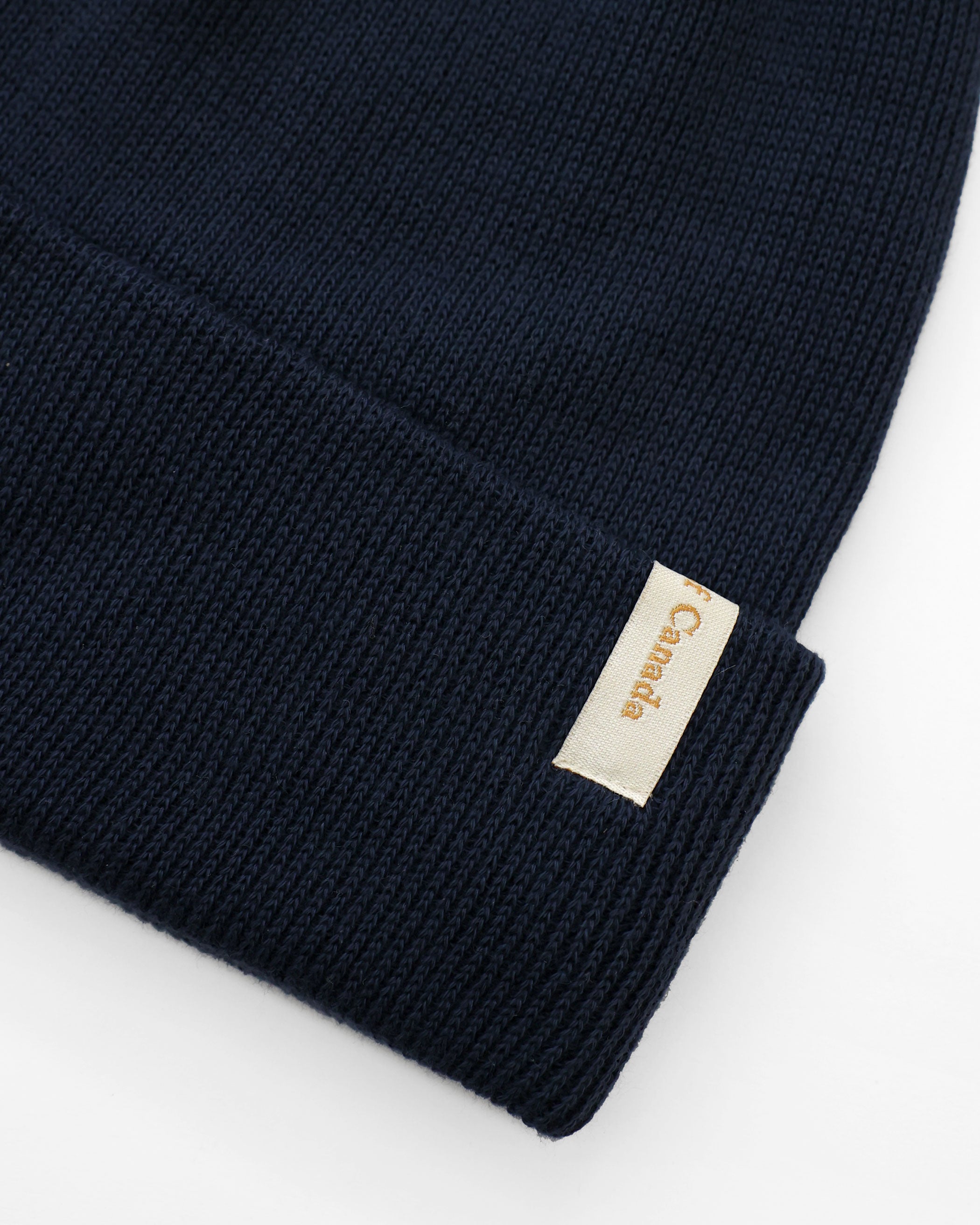 Navy Made in Canada Ribbed Cotton Toque Beanie - Province of Canada