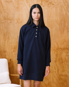 Made in Canada Fleece Sweater Dress Navy Blue - Province of Canada 