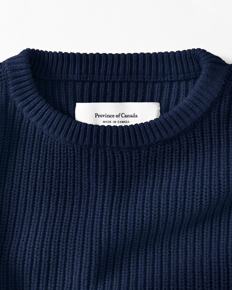 Made in Canada Cotton Knit Sweater Navy - Unisex - Province of Canada