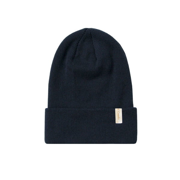 Navy Made in Canada Ribbed Cotton Toque Beanie - Province of Canada