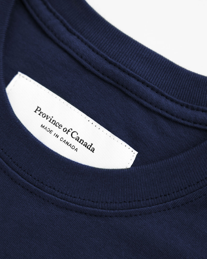 Monday Crop Top Tee Navy - Made in Canada - Province of Canada