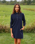 Made in Canada Sunday Polo Long Sleeve Dress Navy - Province of Canada