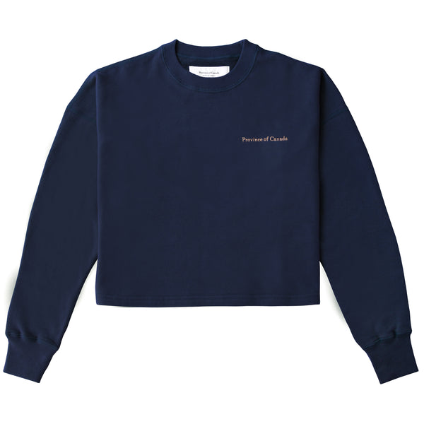 Made in Canada 100% Cotton French Terry Crop Sweatshirt Navy - Province of Canada