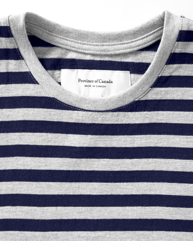 Made in Canada Tuesday Tank Crop Top Navy Stripe - Province of Canada