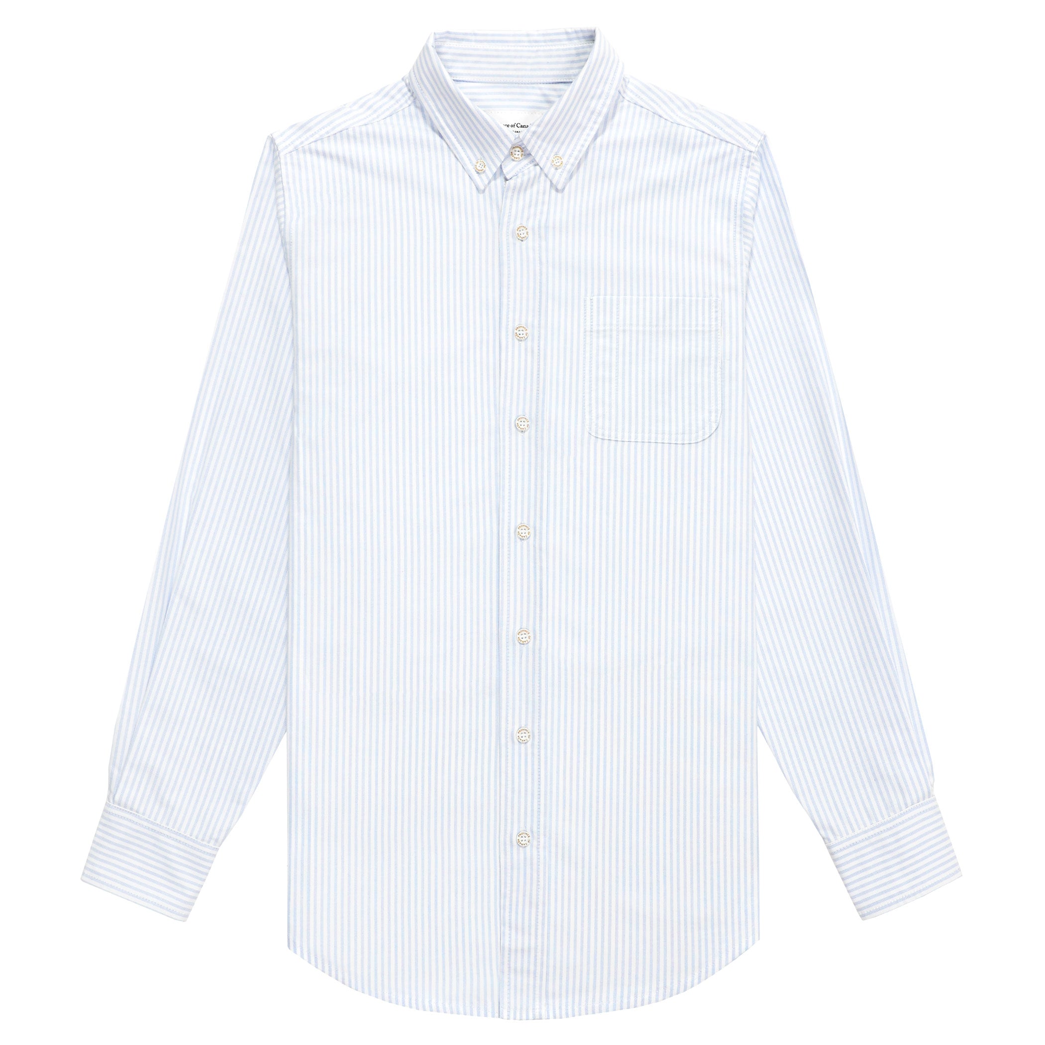 Oxford Stripe Button Down Shirt Made in Canada Province of Canada