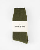 Made in Canada Long Slipper Sock Olive - Province of Canada