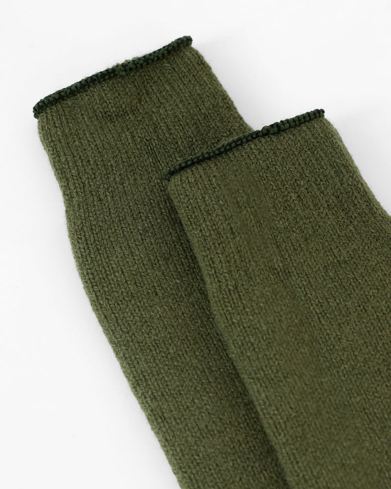 Made in Canada Long Slipper Sock Olive - Province of Canada