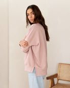 Made in Canada 100% Cotton French Terry Long Sweatshirt Tunic Dusk Pink - Province of Canada