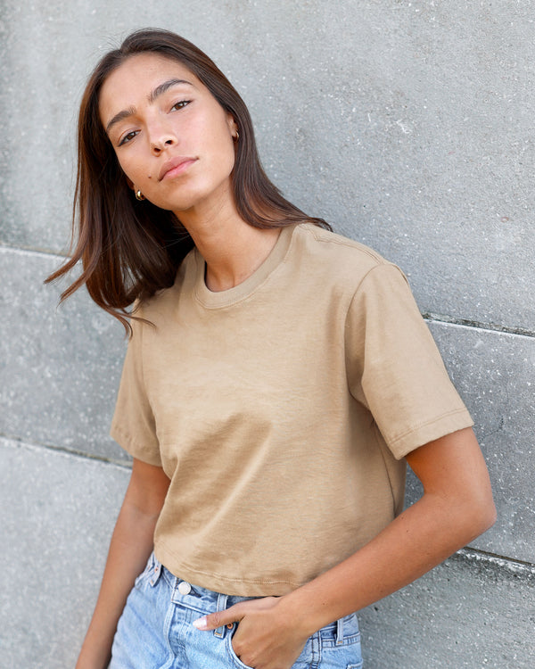 Made in Canada Monday Crop Top Dune Khaki - Province of Canada