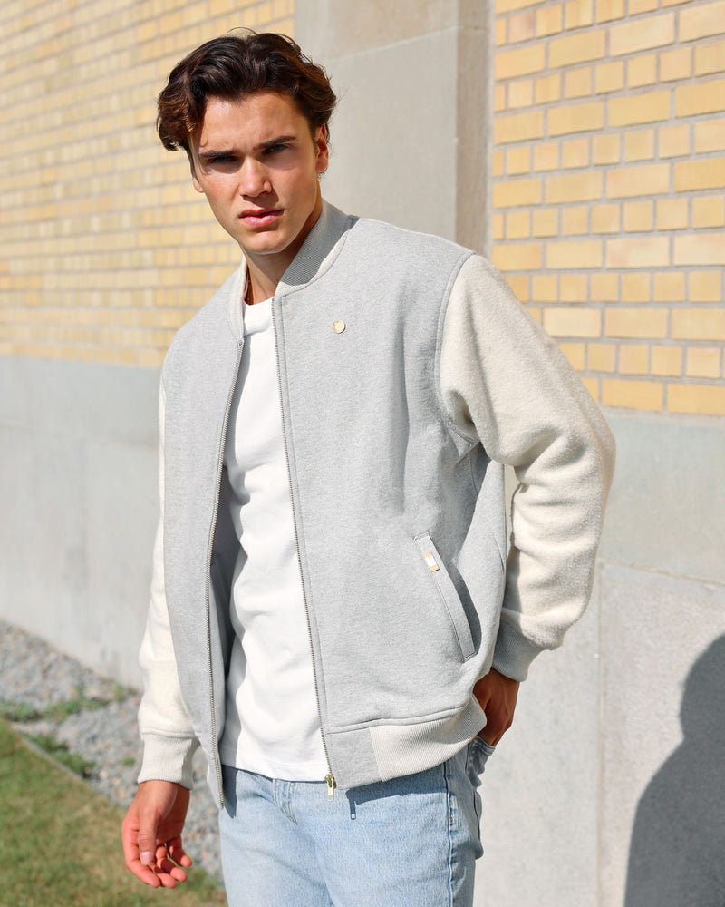 Made in Canada 100% Cotton Reverse Fleece Bomber Eggshell Unisex Fit - Province of Canada