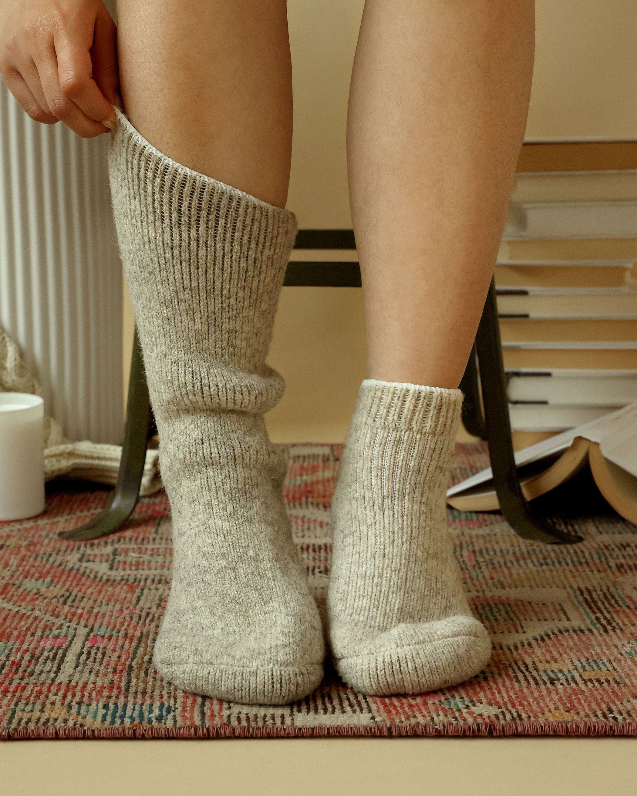 Made in Canada Long Slipper Sock Natural - Province of Canada