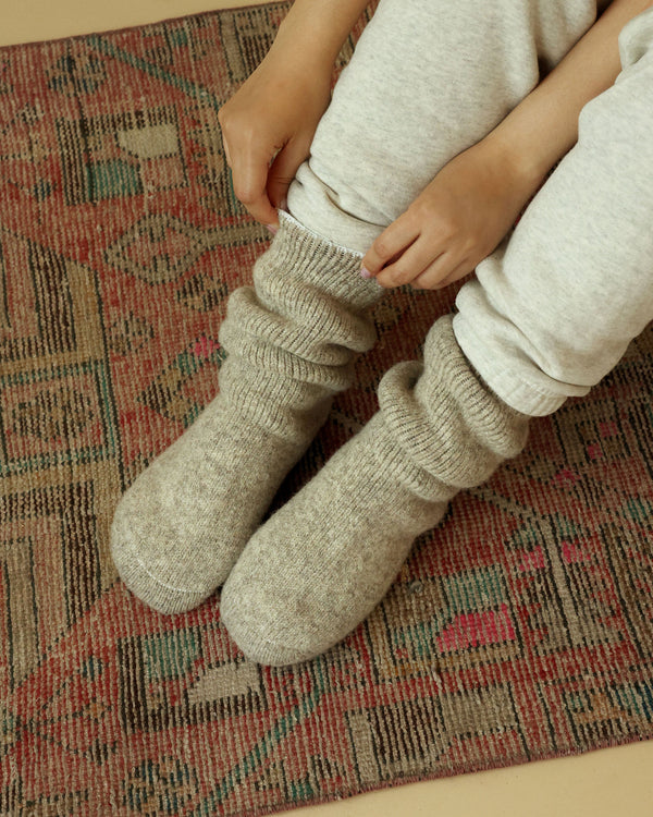 Made in Canada Long Slipper Sock Natural - Province of Canada