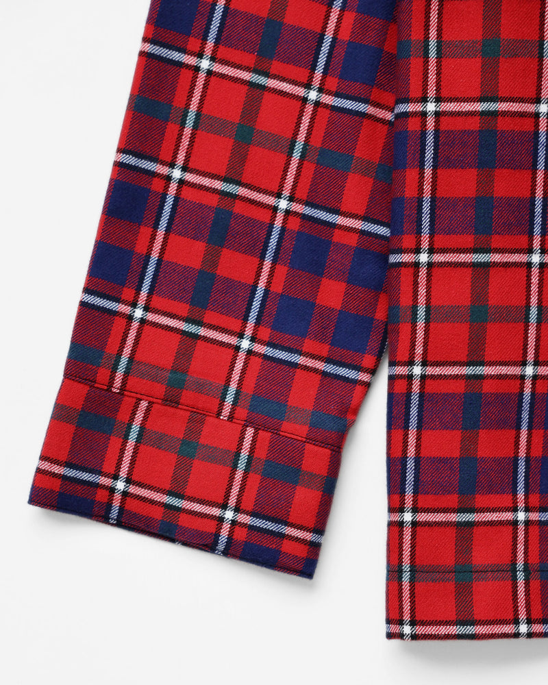 Plaid Flannel Pyjama Shirt Red - Unisex - Au Lit x Province of Canada
