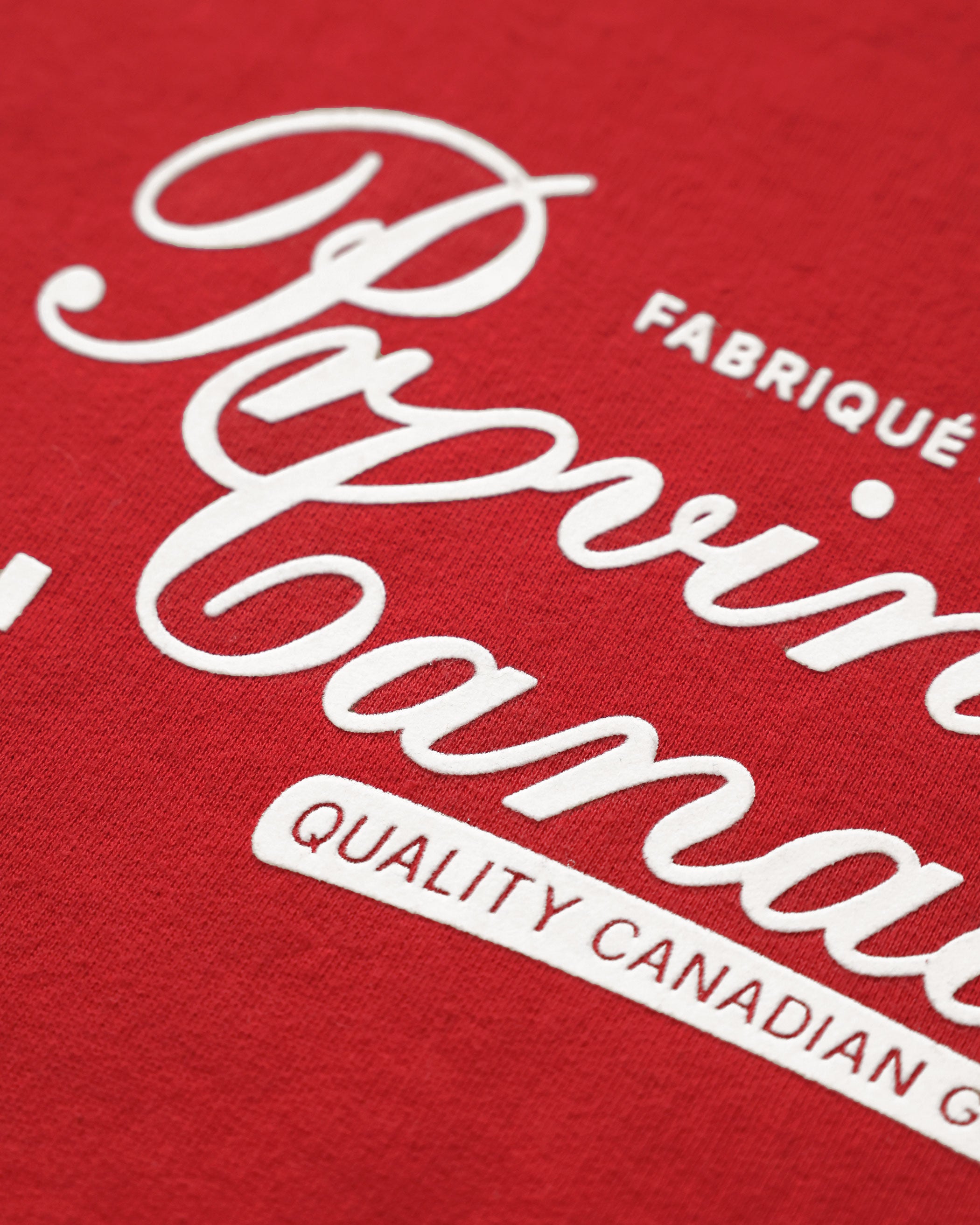 Made in Canada Fleece Script Logo Sweatshirt Red - Unisex - Province of Canada