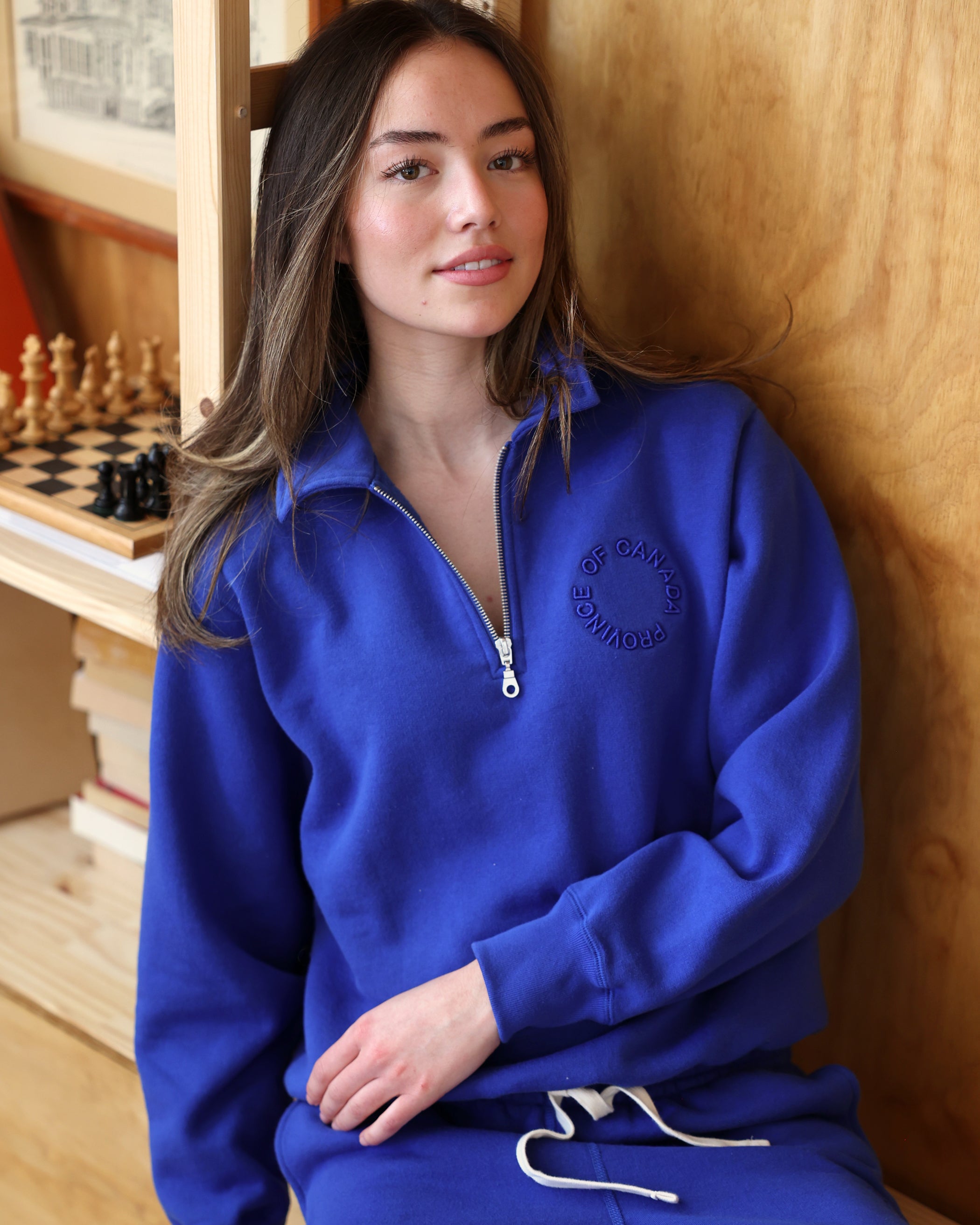 Half Zip Fleece Sweatshirt Royal - Unisex – Province of Canada