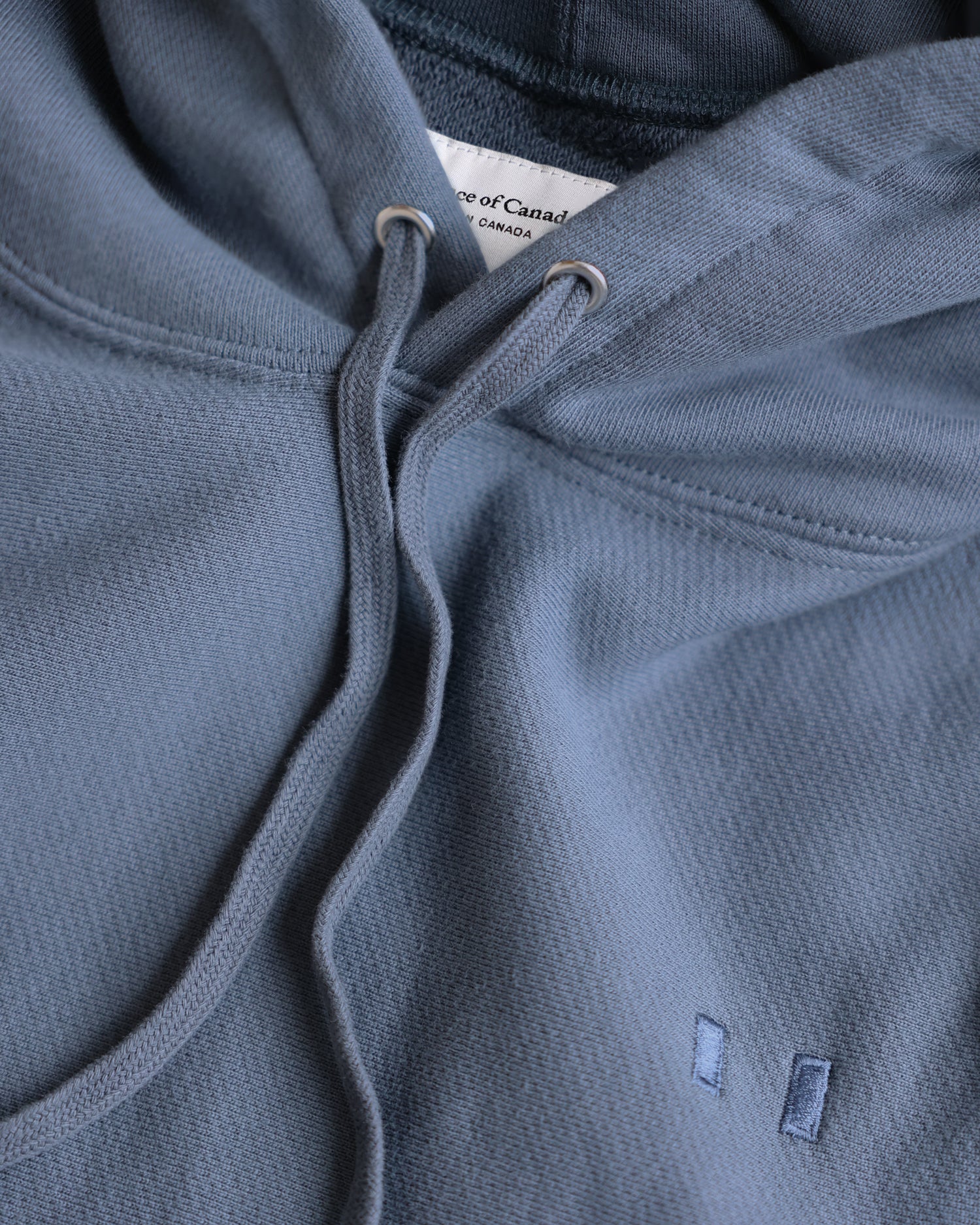 Made in Canada Reverse 100% Cotton Cross Grain Hoodie Blue Slate - Unisex - Provice of Canada