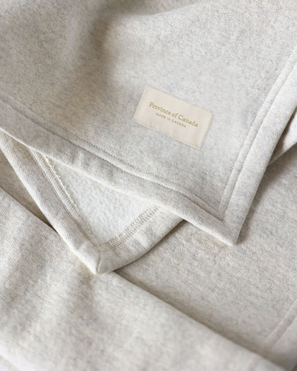 Made in Canada Sweater Cotton Fleece Queen Double Blanket Throw Eggshell - Province of Canada Edit alt text