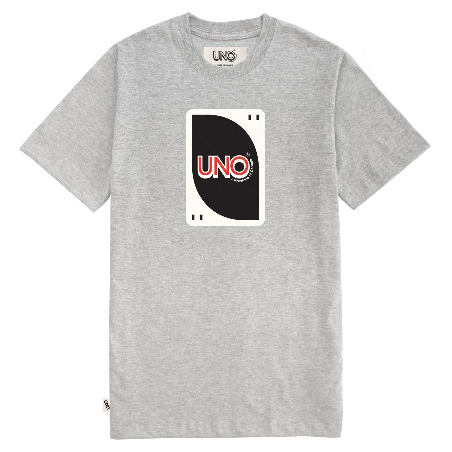 UNO Card Tee Heather Grey Unisex - Made in Canada - Province of Canada