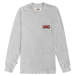 UNO Pocket Long Sleeve Tee Heather Grey  Unisex - Made in Canada - Province of Canada