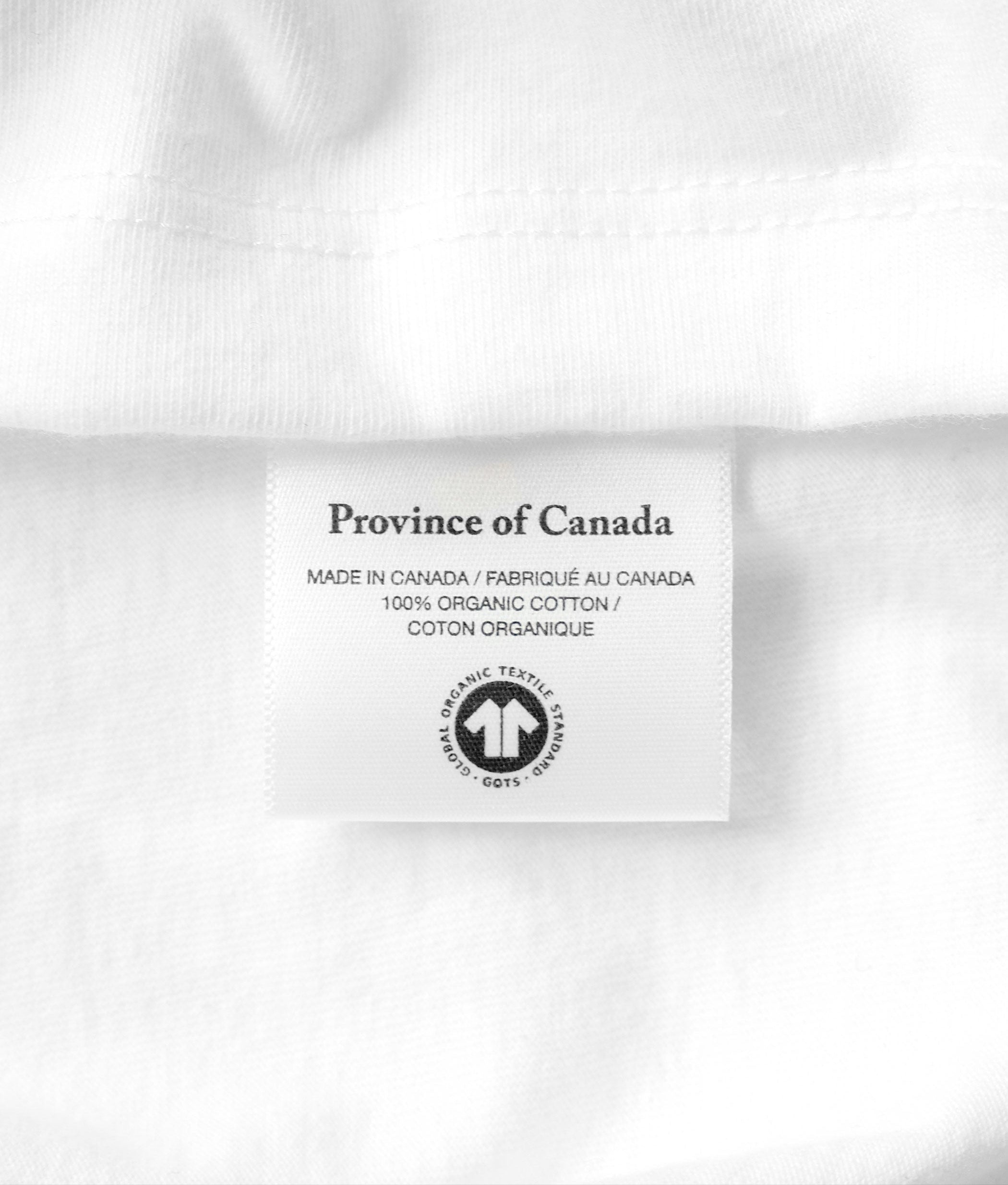 Made in Canada Organic Cotton Monday Long Sleeve Tee White - Unisex - Province of Canada