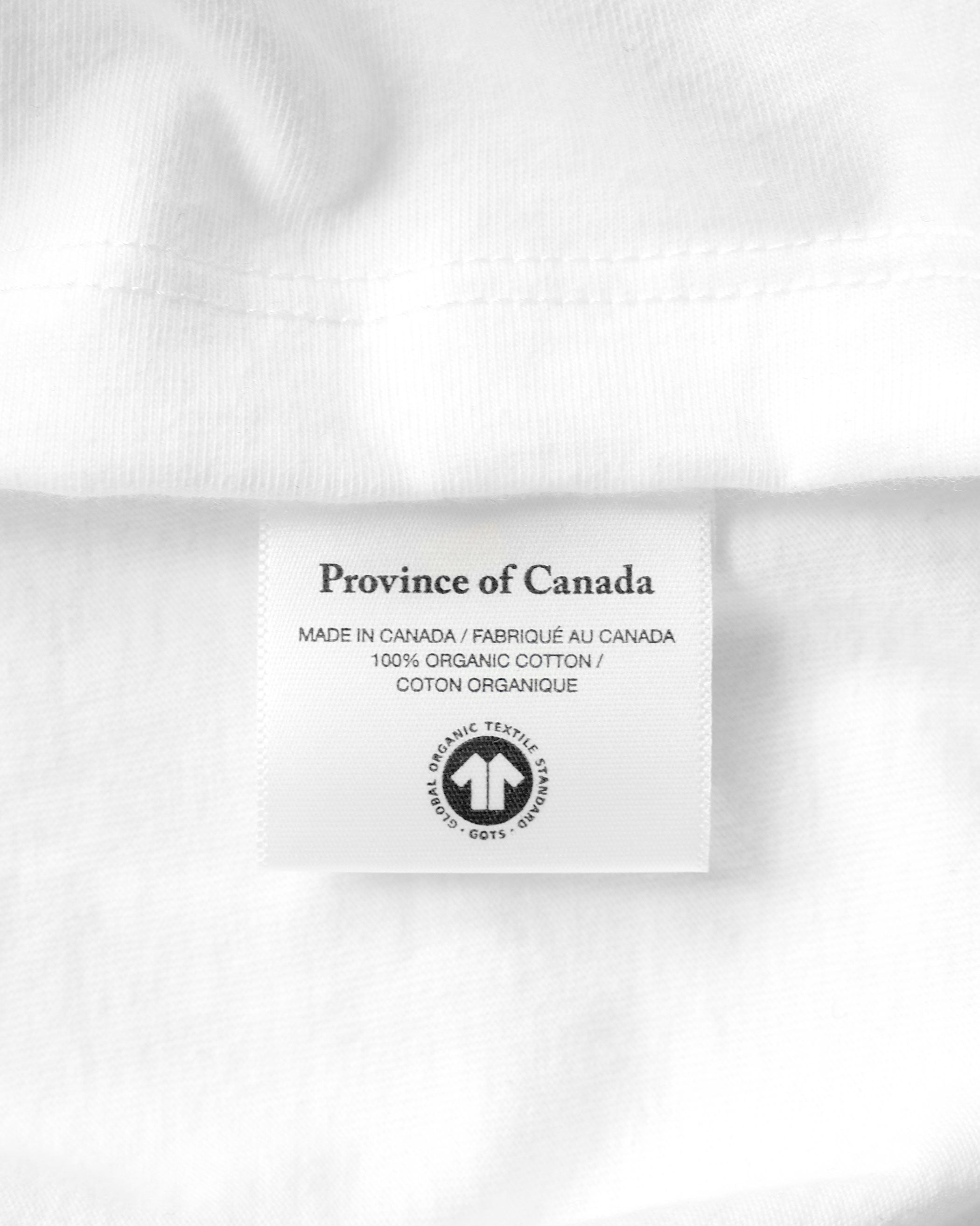 Made in Canada 100% Organic Cotton Le Canadien Tee White - Mens - Province of Canada 