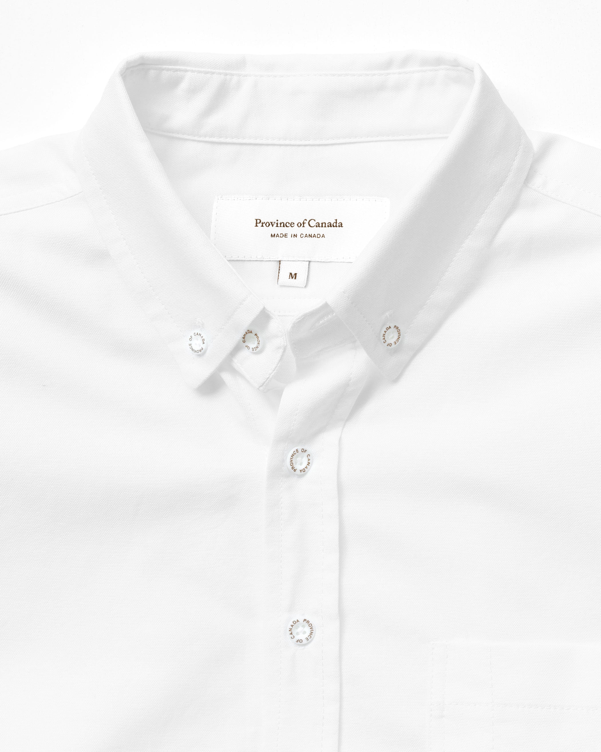 Oxford Shirt White - Unisex - Made in Canada - Province of Canada