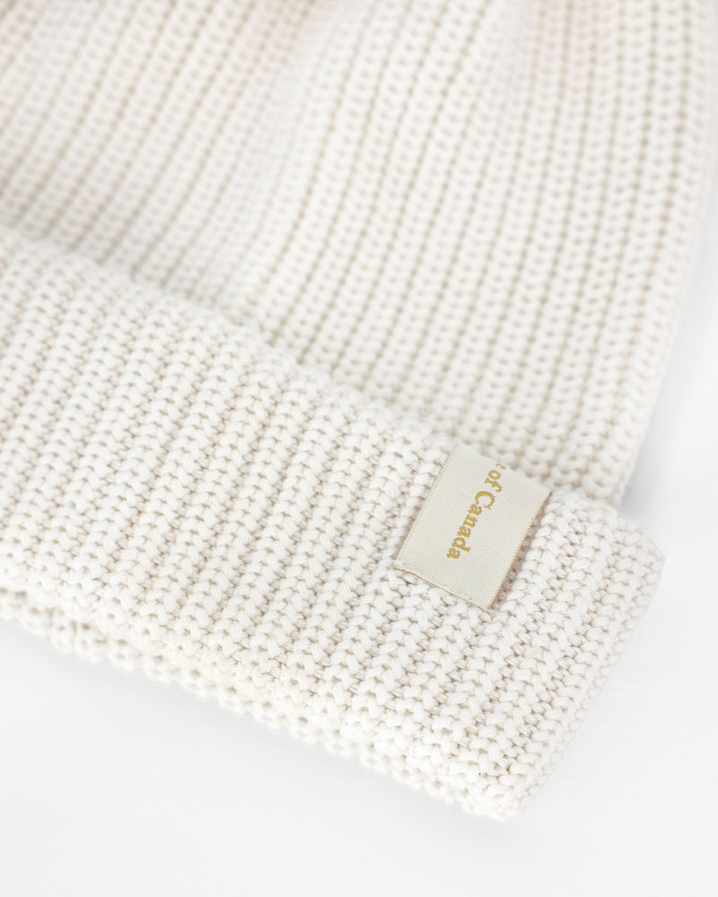 Made in Canada 100% Cotton Knit Toque Beanie Natural - Province of Canada