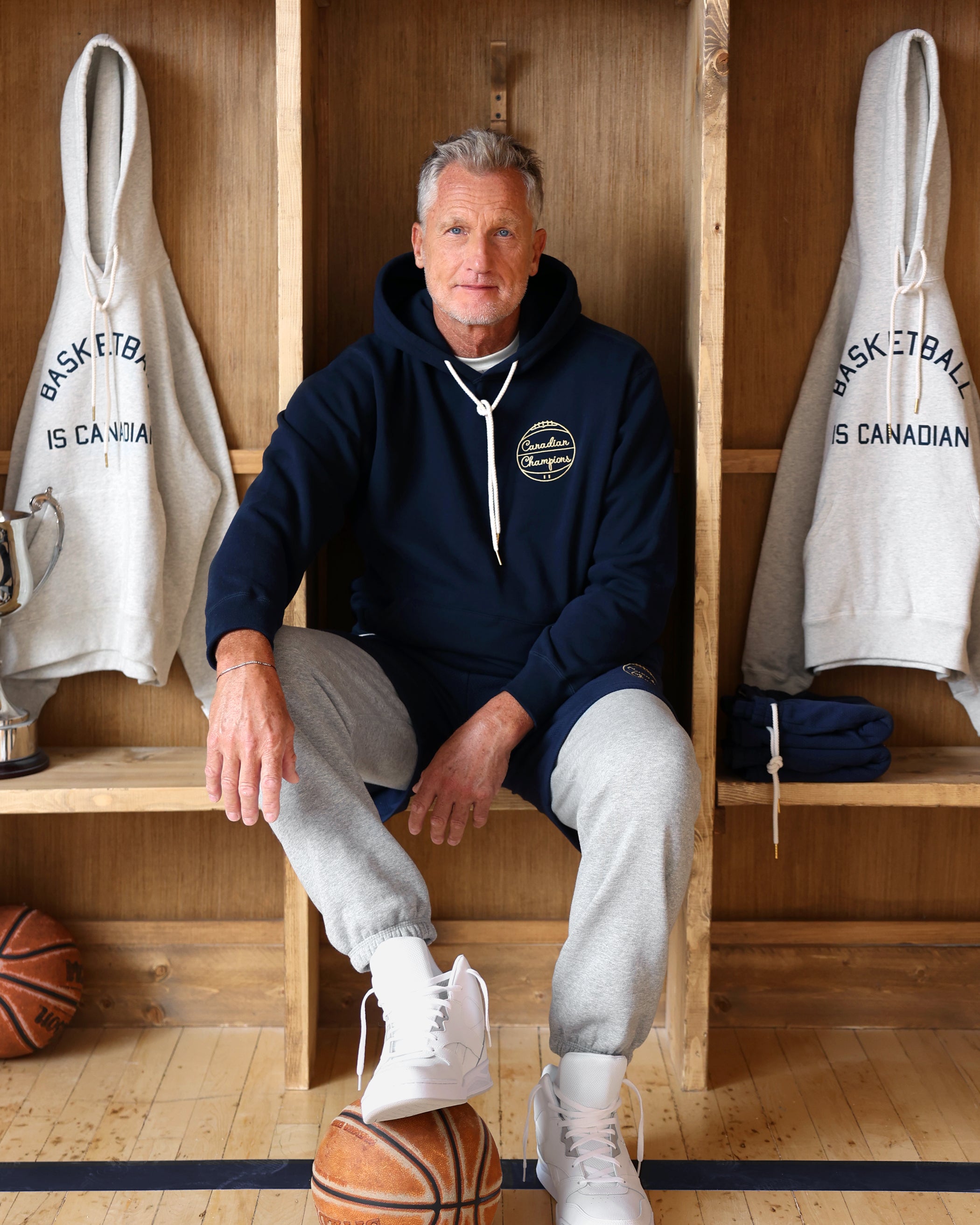 Made in Canada Basketball Champions Fleece Hoodie Navy - Unisex - Province of Canada