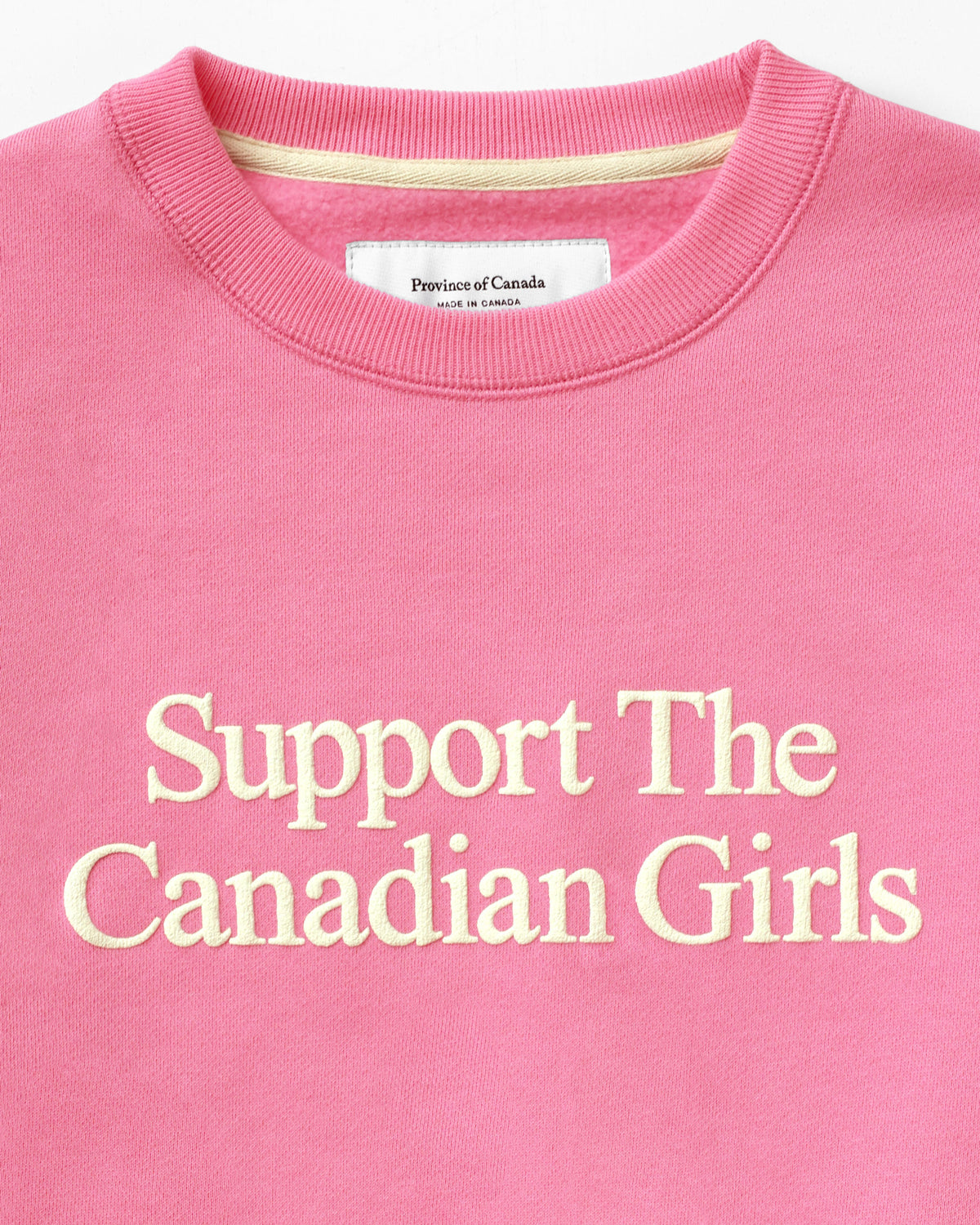 Made in Canada Fleece Support the Canadian Girls Sweatshirt Pink - Unisex - Province of Canada