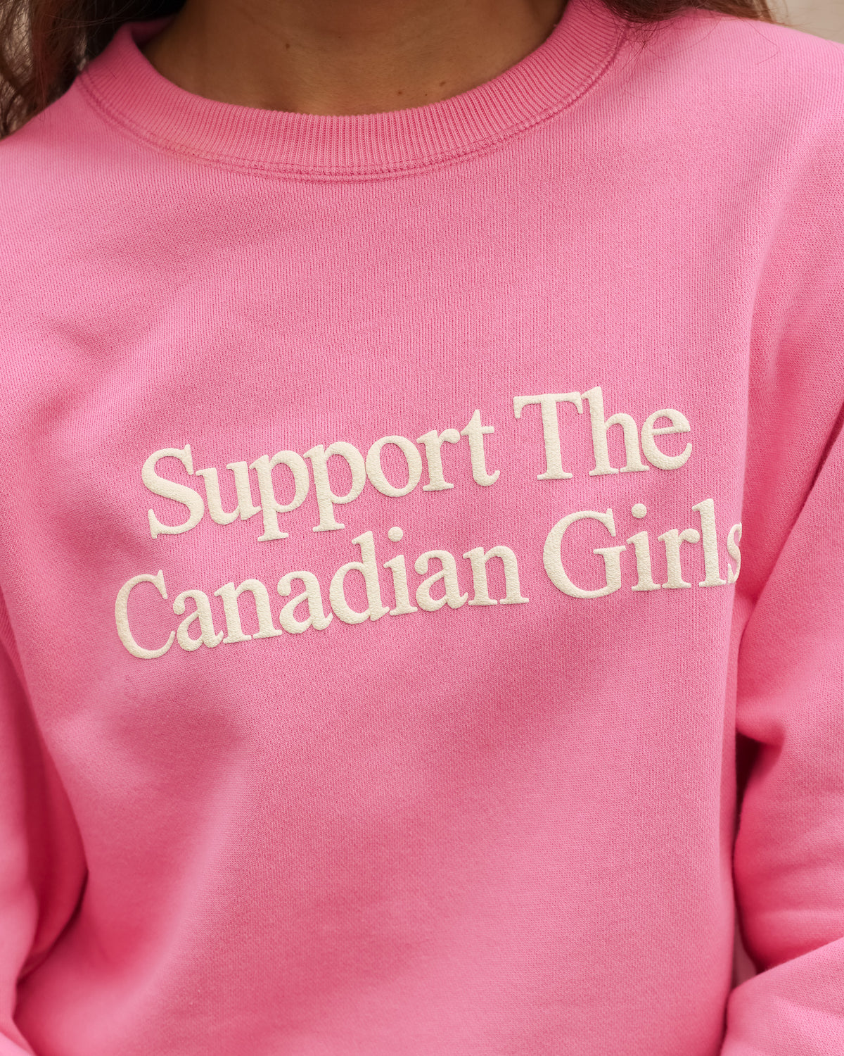 Made in Canada Fleece Support the Canadian Girls Sweatshirt Pink - Unisex - Province of Canada