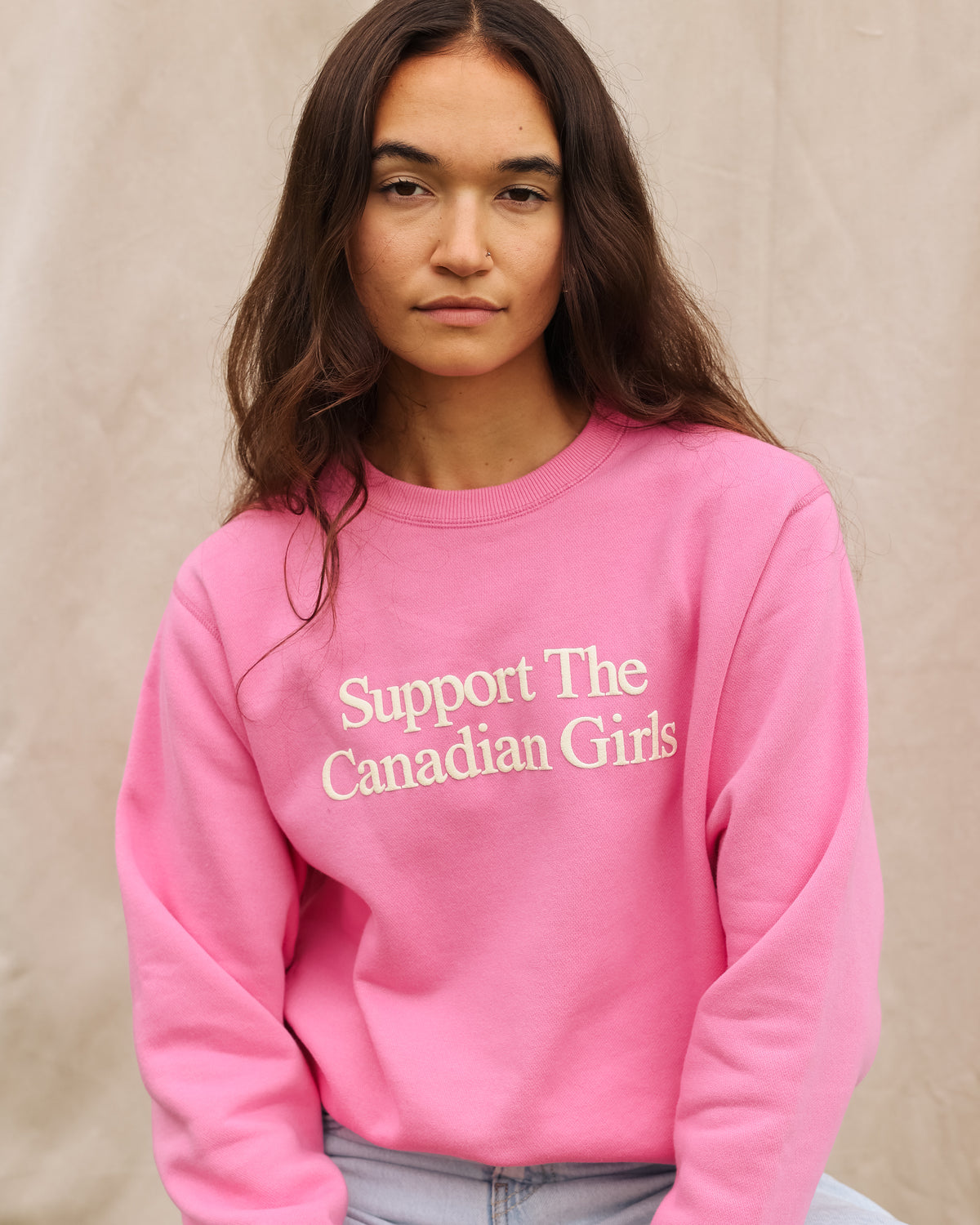 Made in Canada Fleece Support the Canadian Girls Sweatshirt Pink - Unisex - Province of Canada