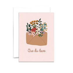 Que de Love Envelope Birthday Valentines Greeting Card - Made in Canada - Province of Canada