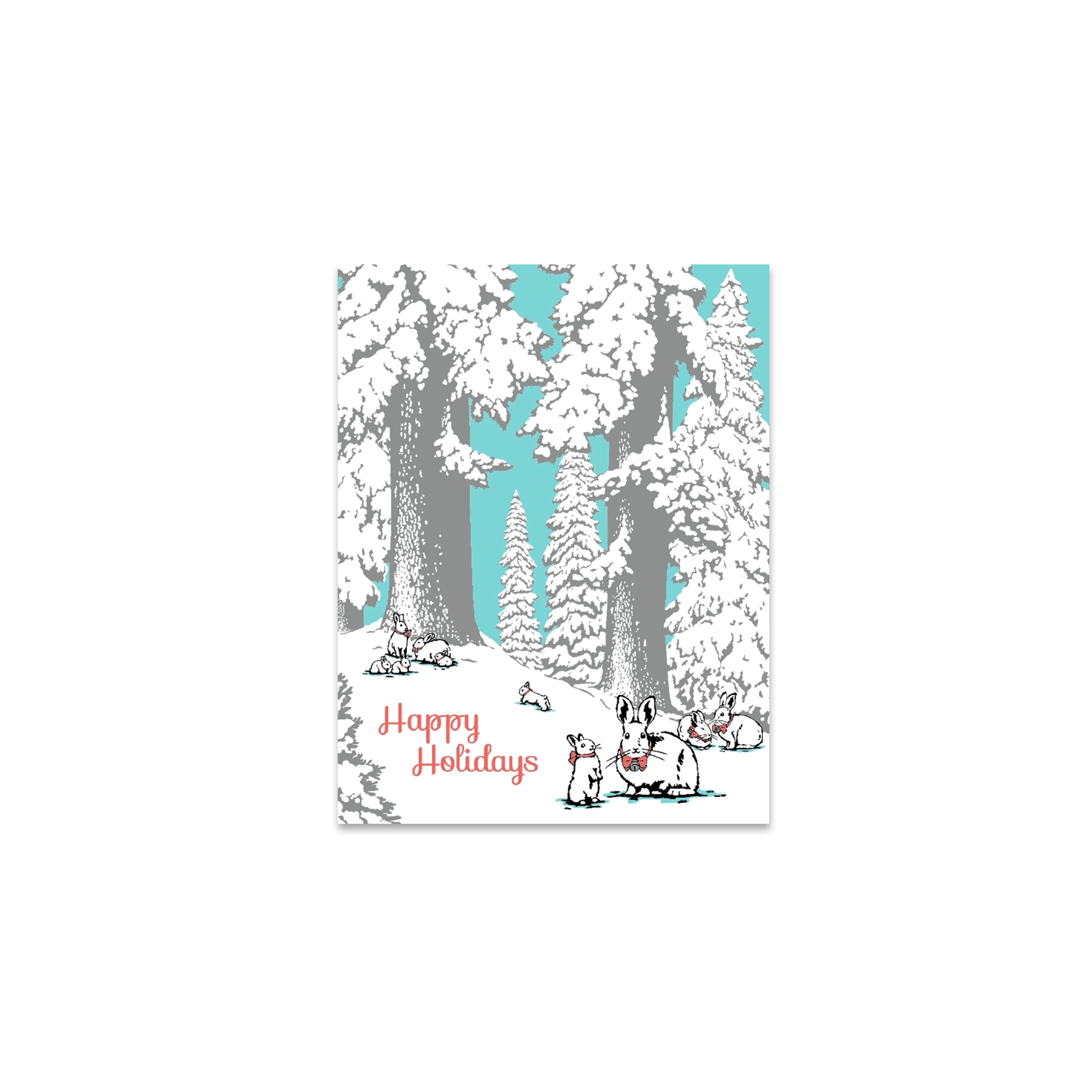 Rabbit Happy Holidays Christmas Greeting Card - Made in Canada - Province of Canada