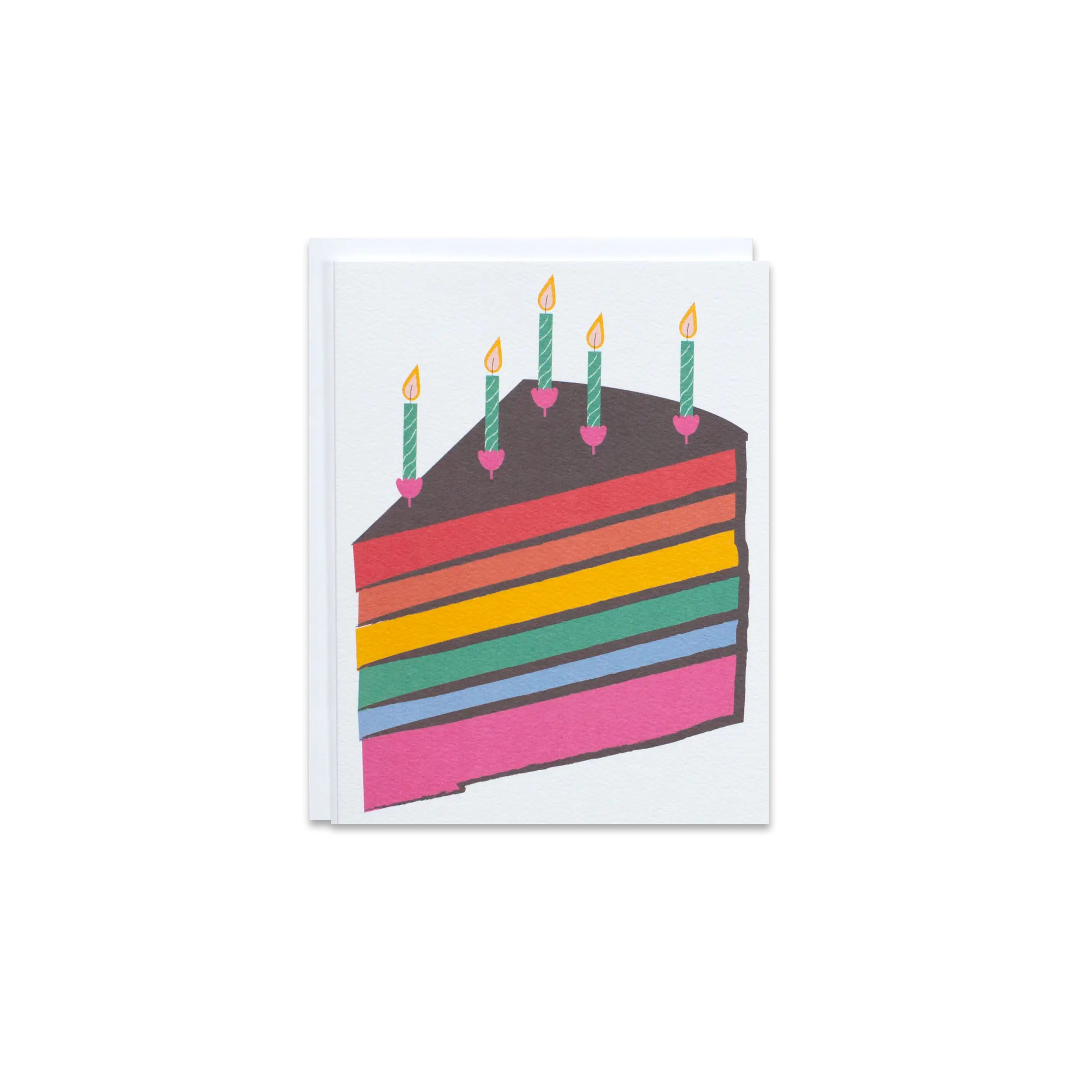 Rainbow Birthday Cake Greeting Card - Made in Canada - Province of Canada