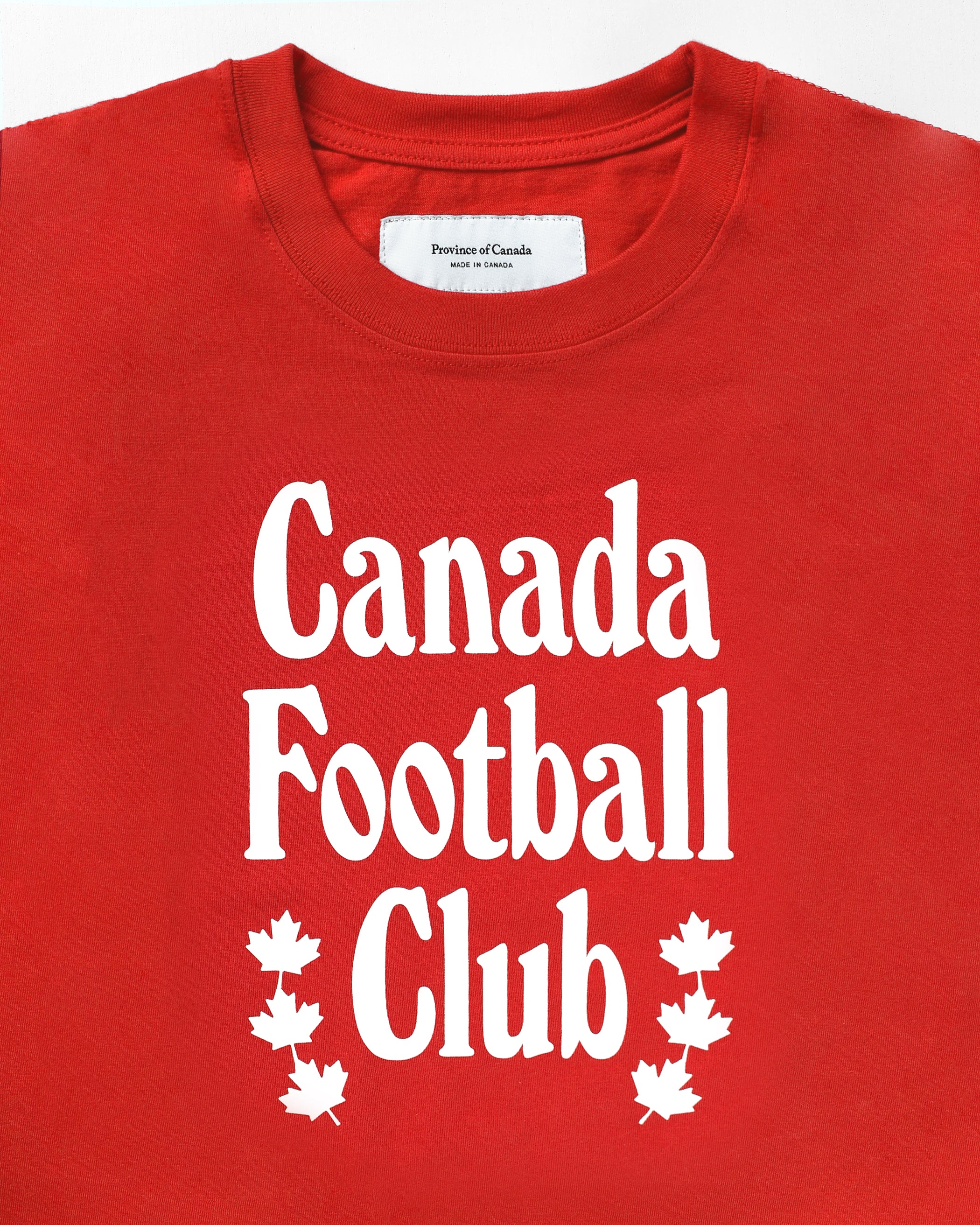 Made in Canada 100% Organic Cotton Canada Football Club Tee Red - Unisex - Province of Canada
