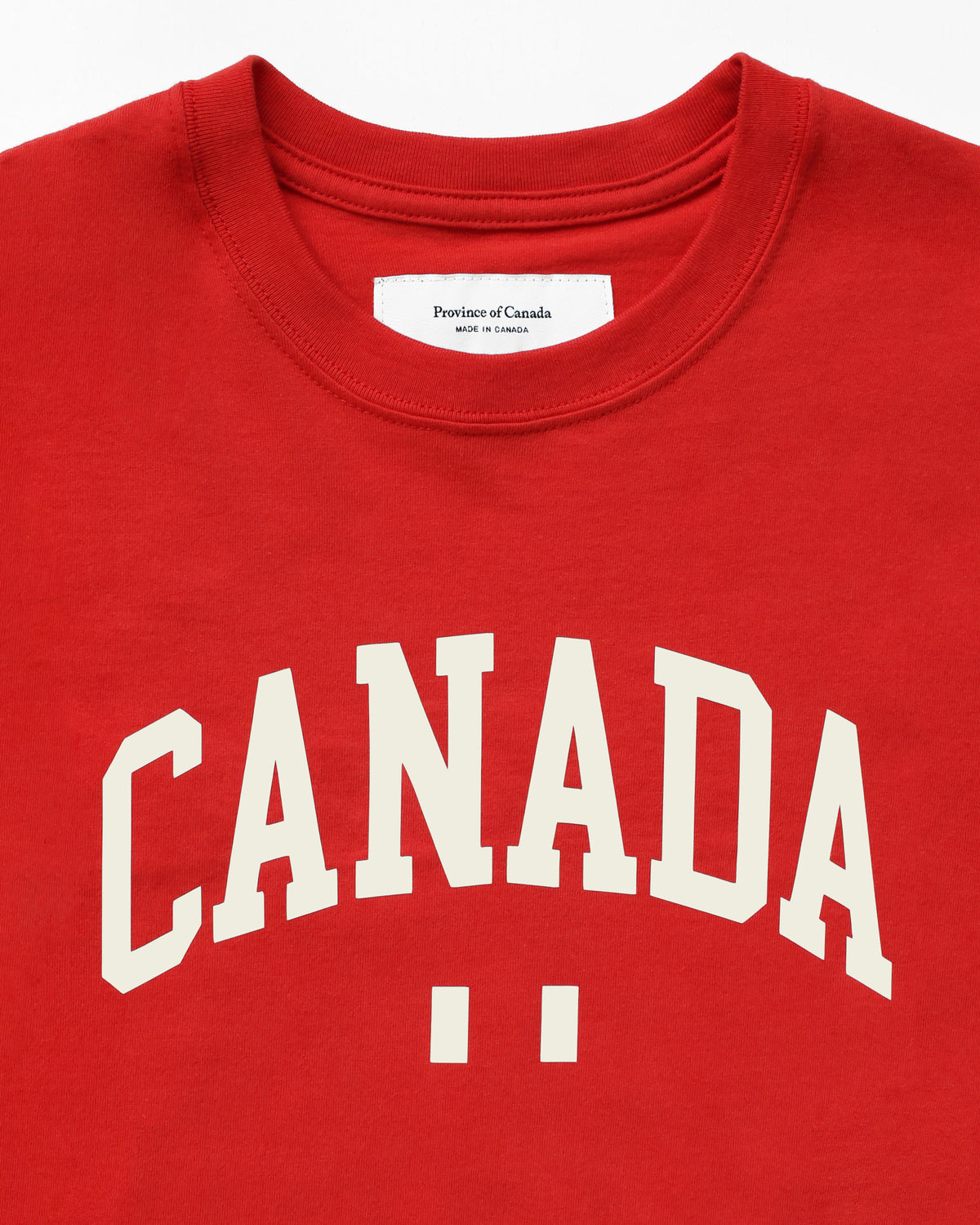 Made in Canada 100% Organic Cotton Varsity Canada Tee Shirt Red - Province of Canada