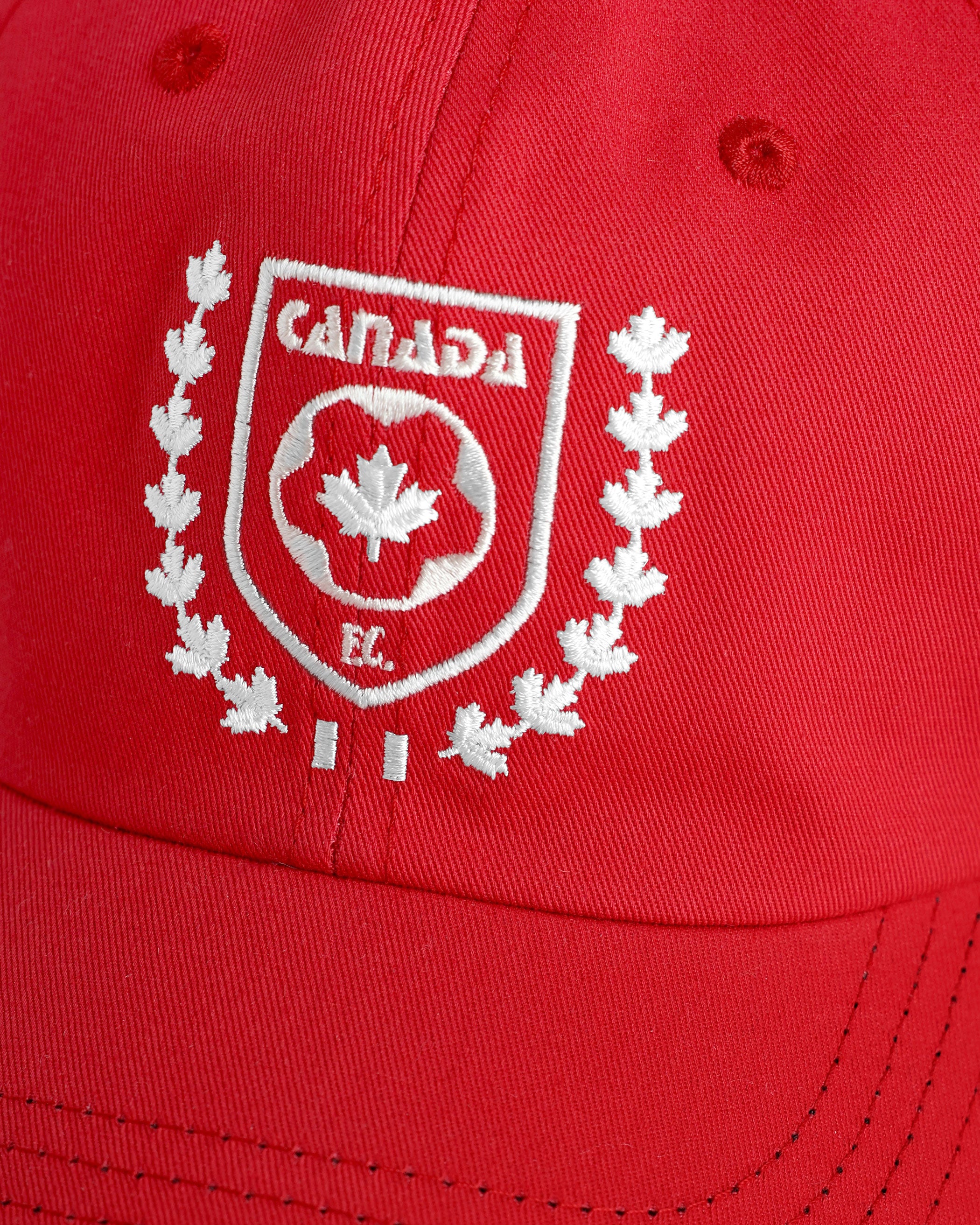 Made in Canada 100% Cotton Red Crest Baseball Hat - Province of Canada