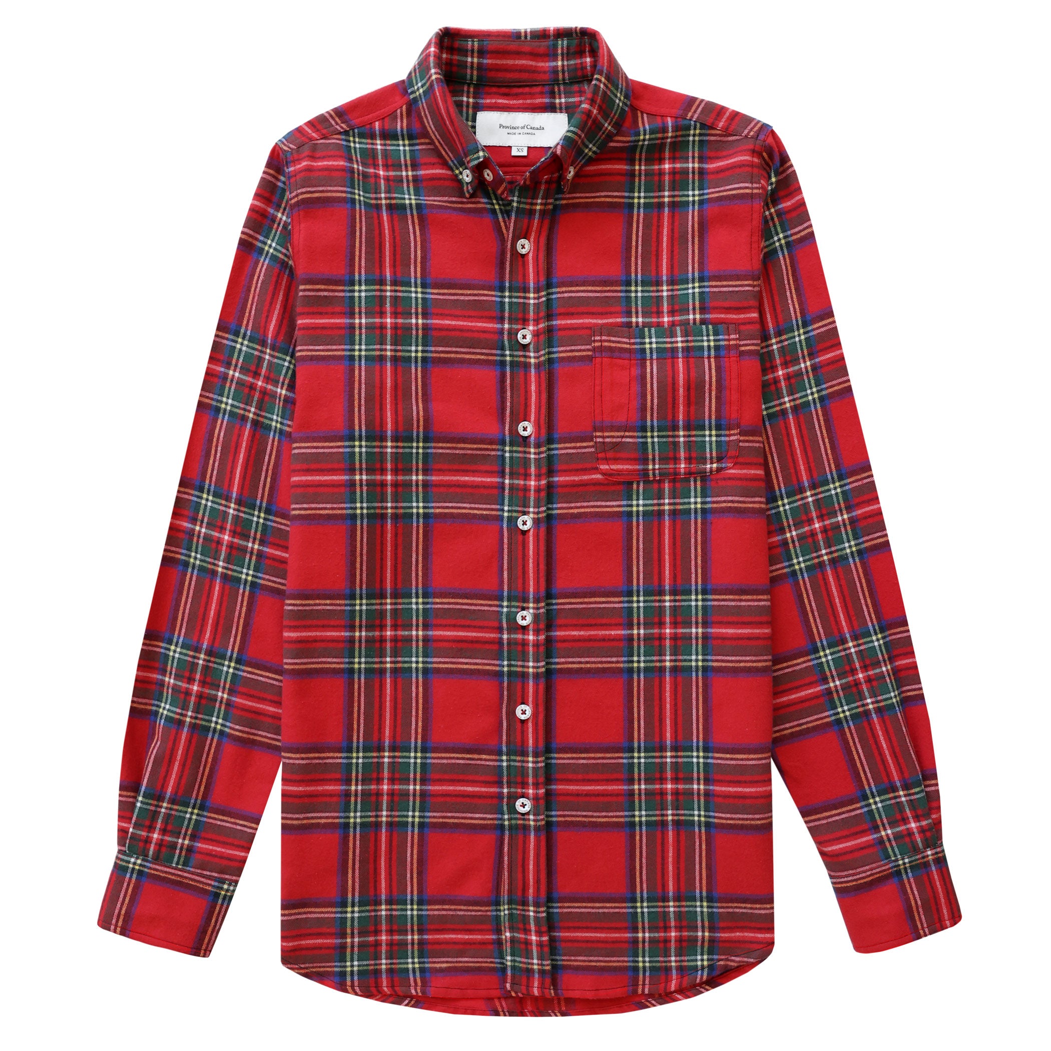 Tart Red Plaid Flannel Shirt Unisex Made in Canada Province